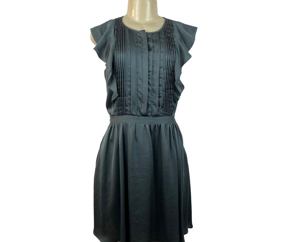 Banana Republic Women's Green Pintuck Short Sleeve Dress Sz 4 (EUR 34)