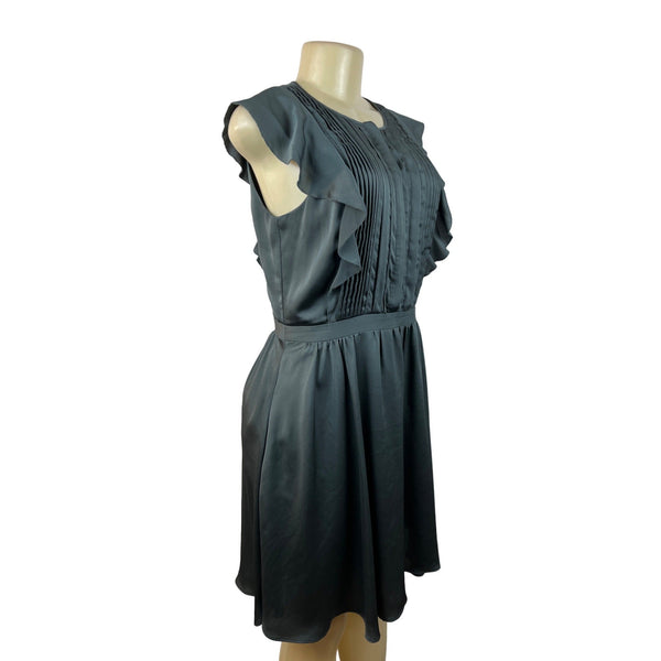 Banana Republic Women's Green Pintuck Short Sleeve Dress Sz 4 (EUR 34)