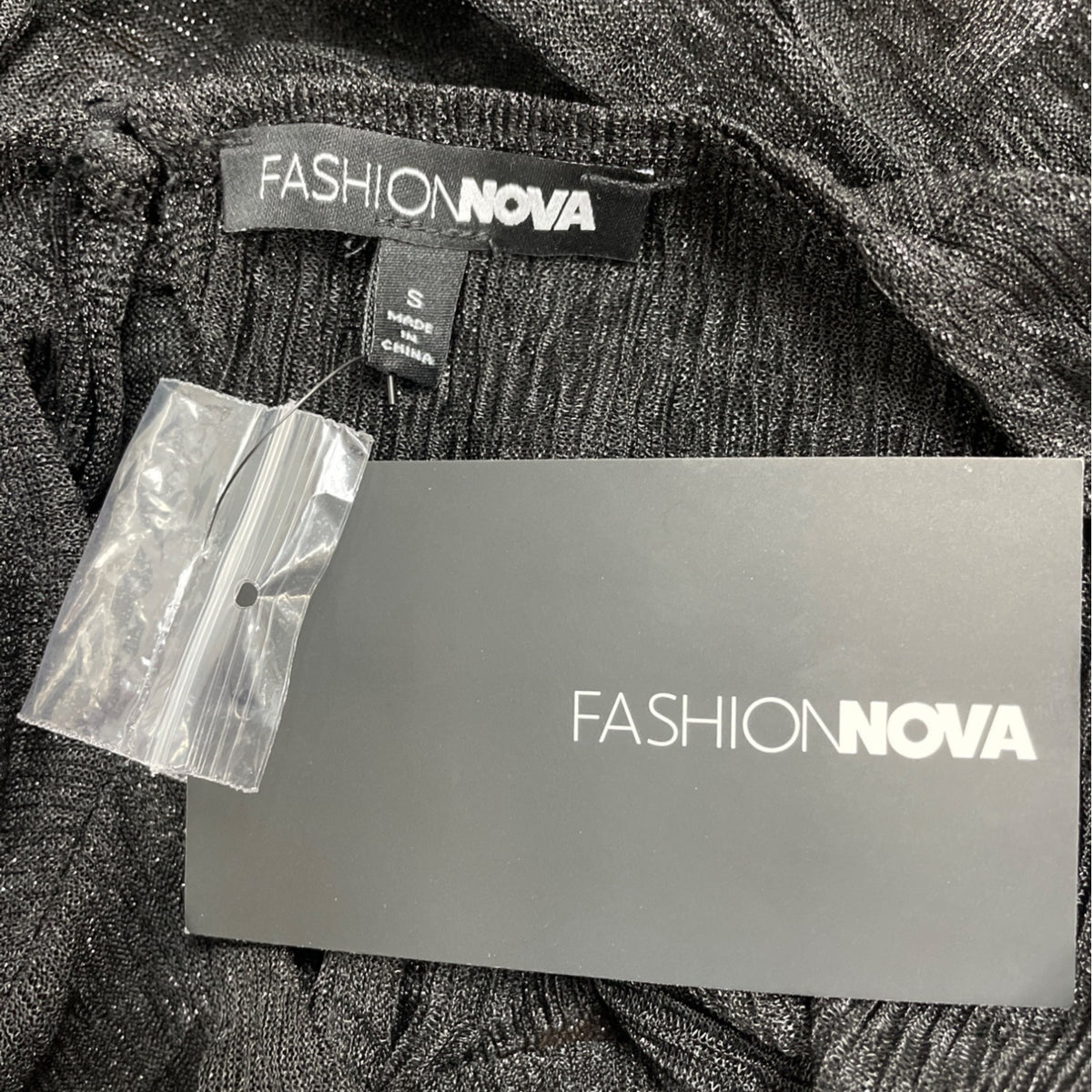 Fashion Nova Women’s Black Ruched Long Sleeve Mini Dress Open Back Sz S - New