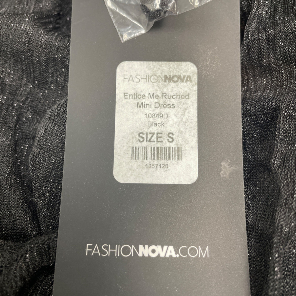 Fashion Nova Women’s Black Ruched Long Sleeve Mini Dress Open Back Sz S - New