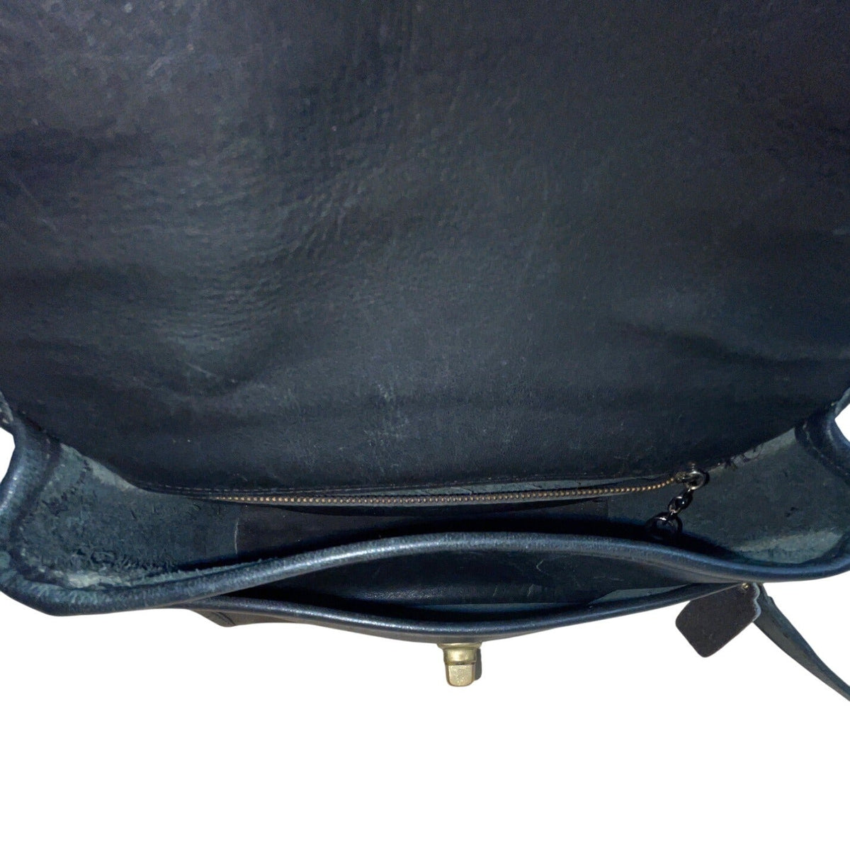 Vintage Coach Black Leather Turn Lock Adjustable Strap Crossbody Bag Sz M