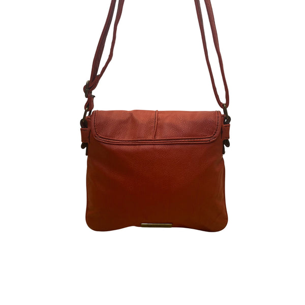 Jessica Simpson Women’s Orange Faux Leather Adjustable Strap Crossbody Bag Sz M
