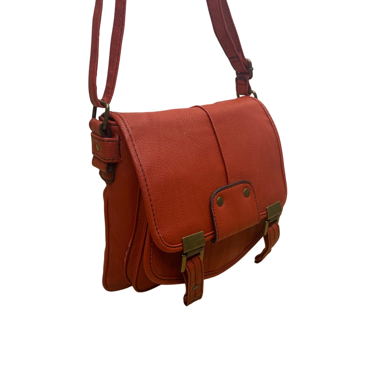 Jessica Simpson Women’s Orange Faux Leather Adjustable Strap Crossbody Bag Sz M