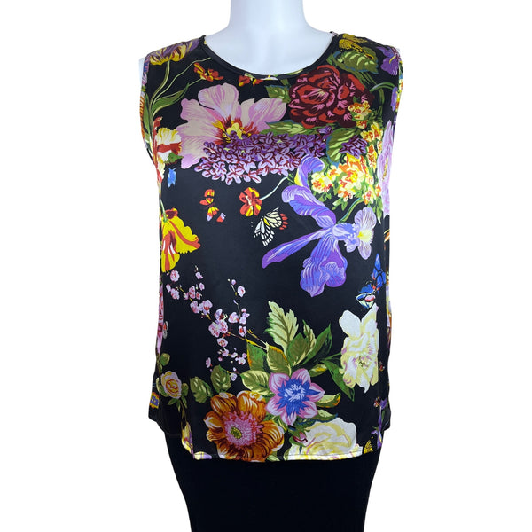 Caroline Rose Floral Sleeveless Women’s Blouse Vibrant Multicolor Size 2X