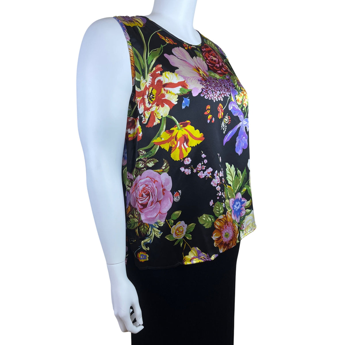 Caroline Rose Floral Sleeveless Women’s Blouse Vibrant Multicolor Size 2X