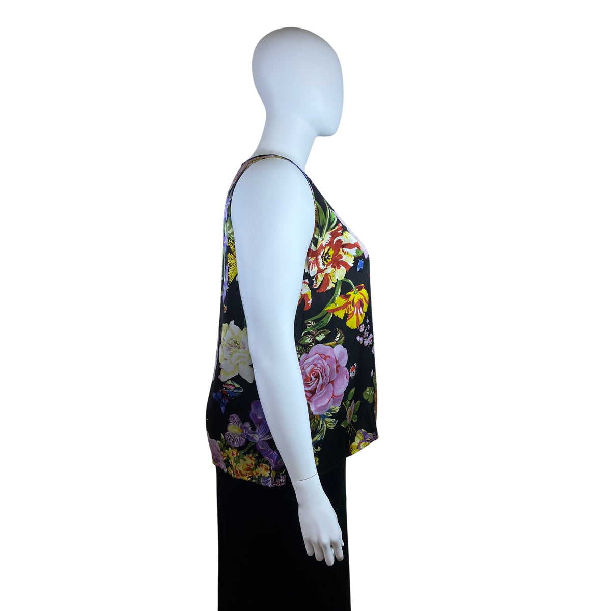Caroline Rose Floral Sleeveless Women’s Blouse Vibrant Multicolor Size 2X
