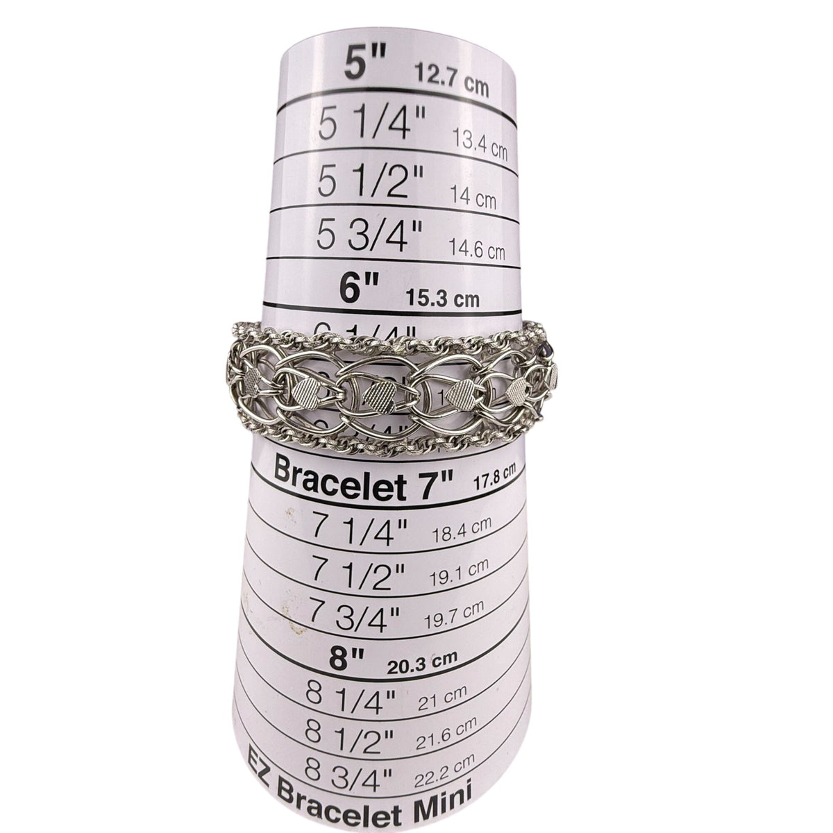 Vintage Sterling Silver Heart Motif Chain Bracelet Intricate Clasp Oval Design