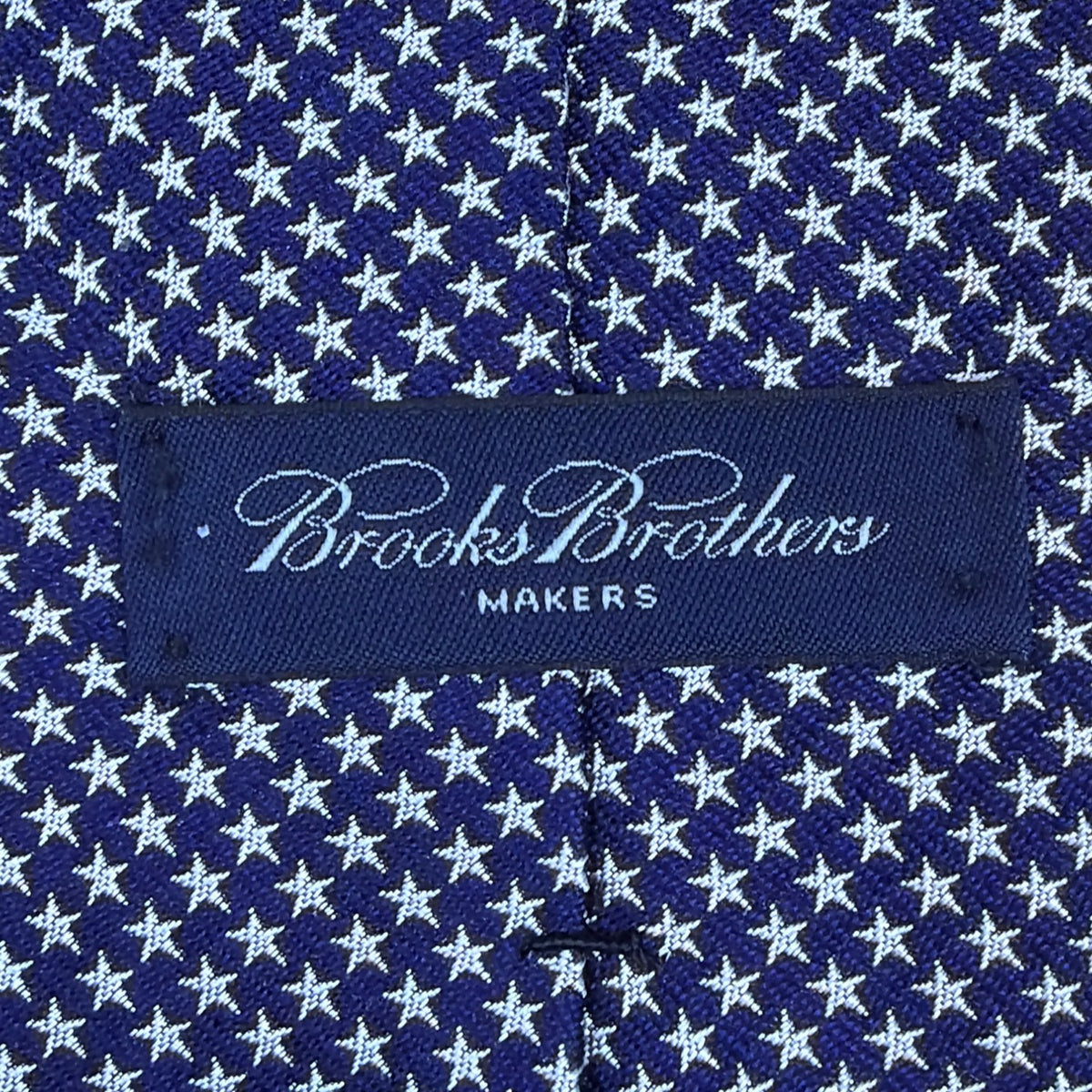 Vintage Brooks Brothers Mens Navy Silk Star Pattern Tie
