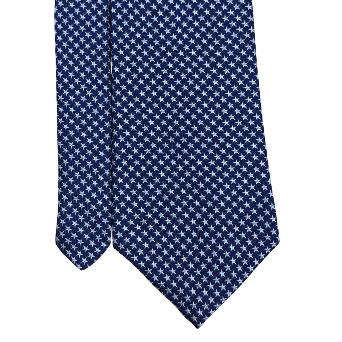 Vintage Brooks Brothers Mens Navy Silk Star Pattern Tie