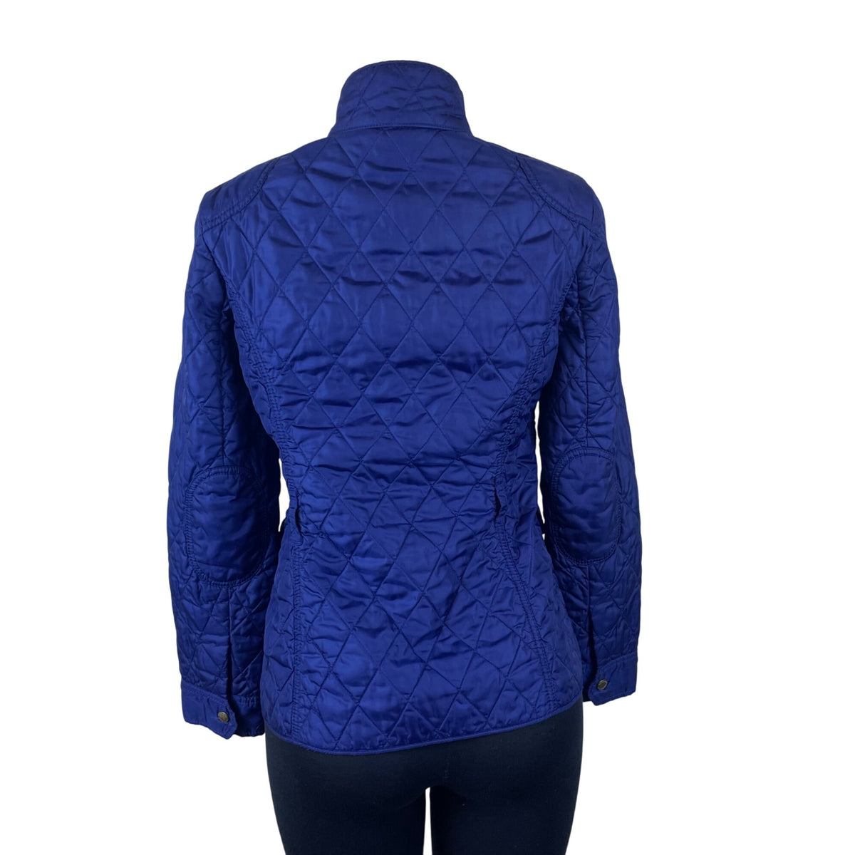 Banana Republic Quilted Women's Blue Snap Front High Neck Jacket Size S