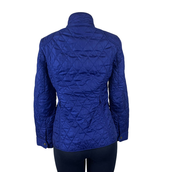 Banana Republic Quilted Women's Blue Snap Front High Neck Jacket Size S