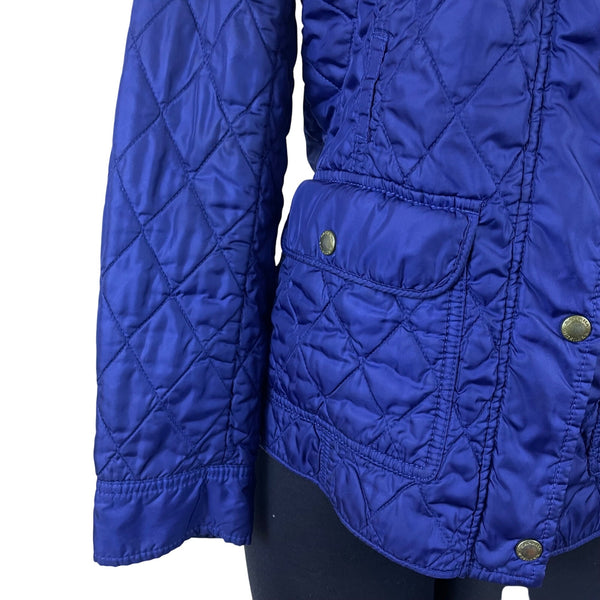 Banana Republic Quilted Women's Blue Snap Front High Neck Jacket Size S