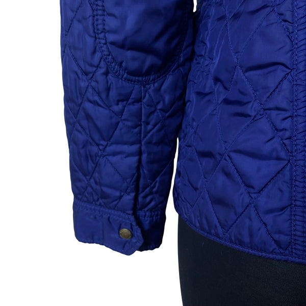 Banana Republic Quilted Women's Blue Snap Front High Neck Jacket Size S