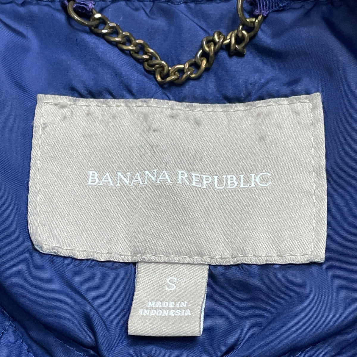 Banana Republic Quilted Women's Blue Snap Front High Neck Jacket Size S
