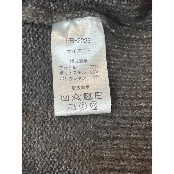Saltarse Women's Grey V- Neck Long Sleeve Baggy Sweater One Size - New