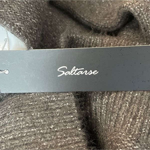 Saltarse Women's Grey V- Neck Long Sleeve Baggy Sweater One Size - New