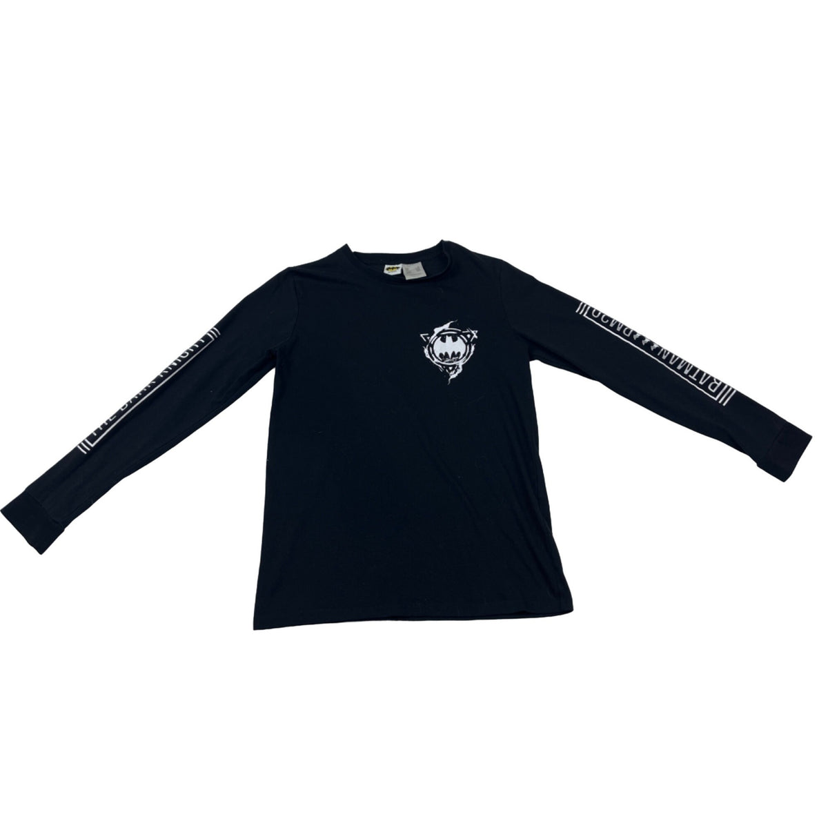 Batman Black Long Sleeve T-Shirt Youth Size With White Graphics New