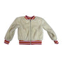 Isaac Mizrahi Girls Fur Jacket With Striped Trim White & Pink Size 4T