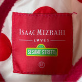 Isaac Mizrahi Girls Fur Jacket With Striped Trim White & Pink Size 4T