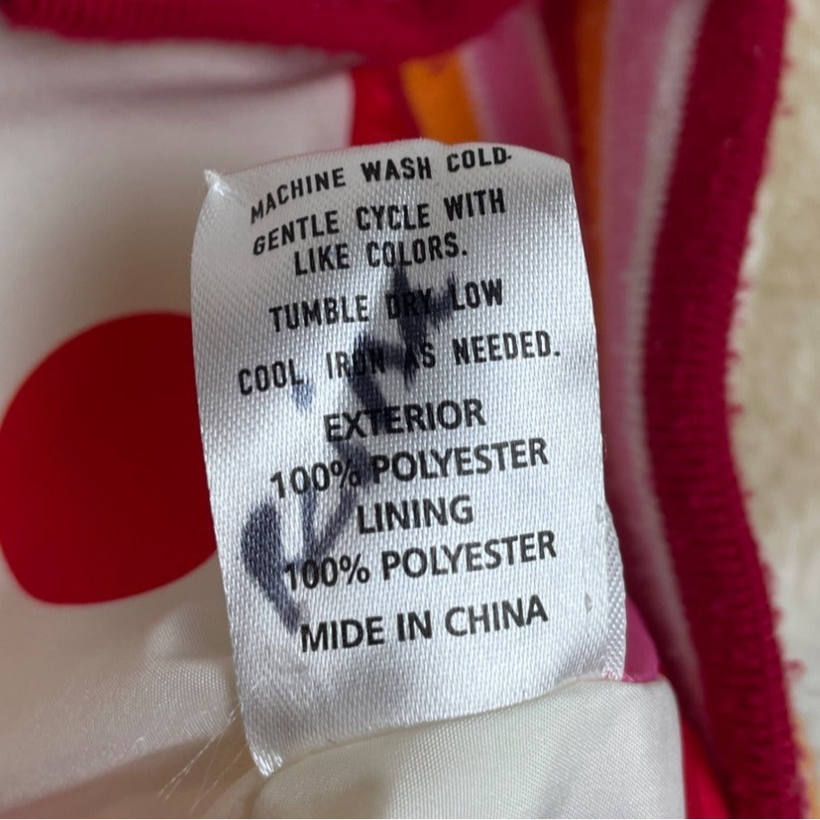 Isaac Mizrahi Girls Fur Jacket With Striped Trim White & Pink Size 4T