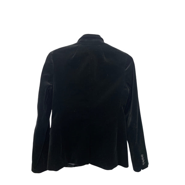 J.Crew Womens Black Velvet Regent Blazer Size 2 Timeless Design Stylish Single-Button