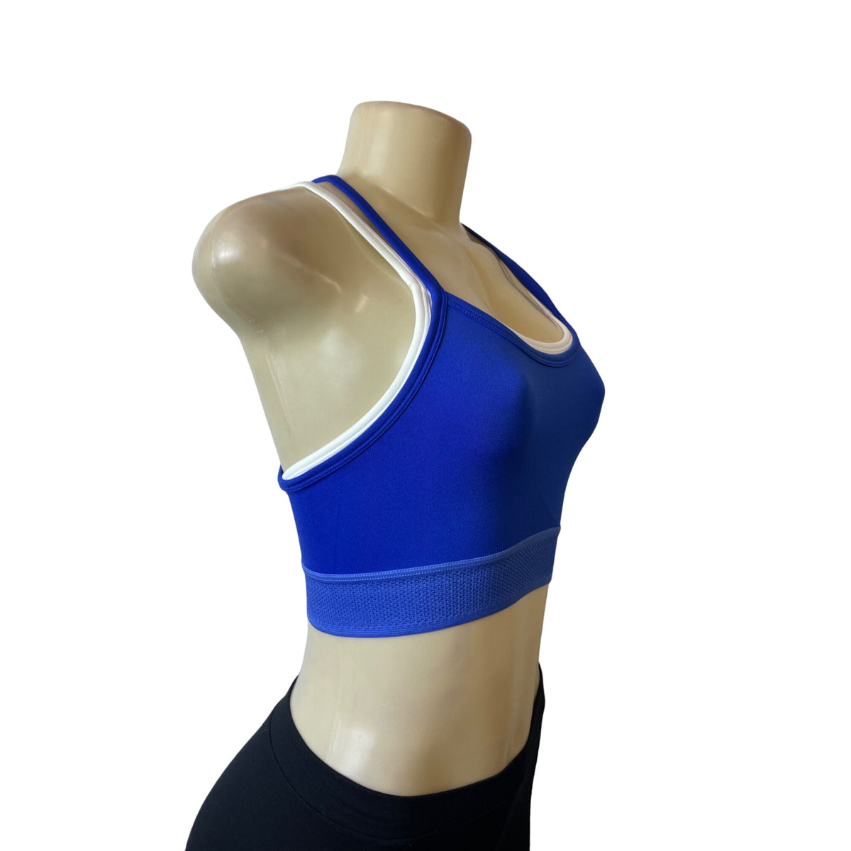 Fabletics Women's Blue and White Stretchable Sport Bra Sz S - NWT