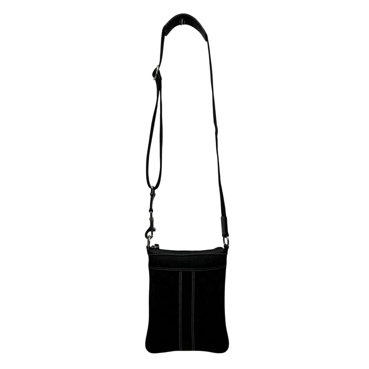 Coach Women’s Black Nylon With Leather Details Adjustable Strap Crossbody Bag