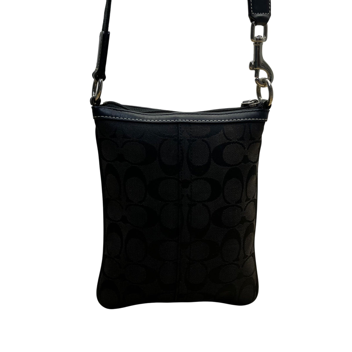 Coach Women’s Black Nylon With Leather Details Adjustable Strap Crossbody Bag