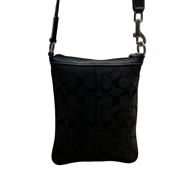 Coach Women’s Black Nylon With Leather Details Adjustable Strap Crossbody Bag