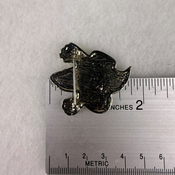 Vintage Halloween Ghost "Boo" Pin Lapel Brooch Enamel Metal White & Black