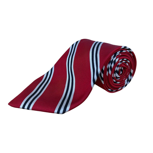 Brooks Brothers Mens Red Striped Silk Tie 59” Handmade Classic Pattern Accessory