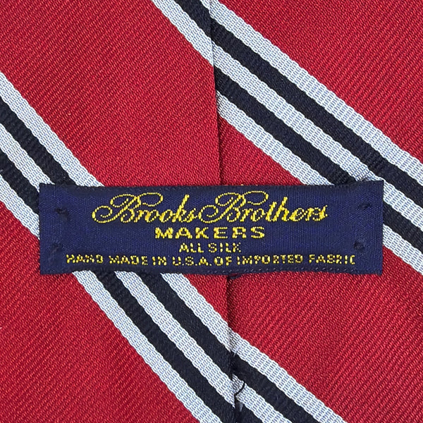 Brooks Brothers Mens Red Striped Silk Tie 59” Handmade Classic Pattern Accessory