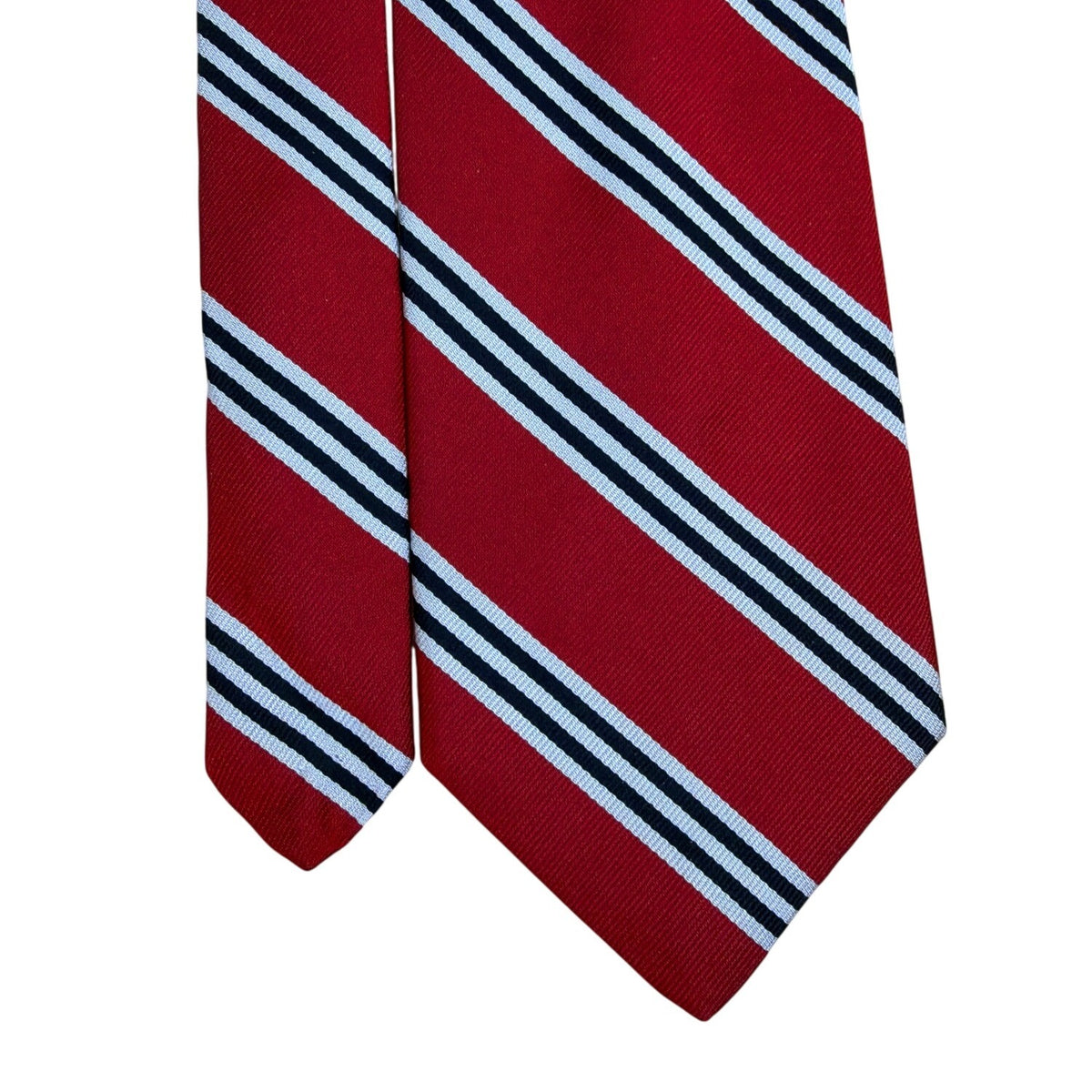 Brooks Brothers Mens Red Striped Silk Tie 59” Handmade Classic Pattern Accessory