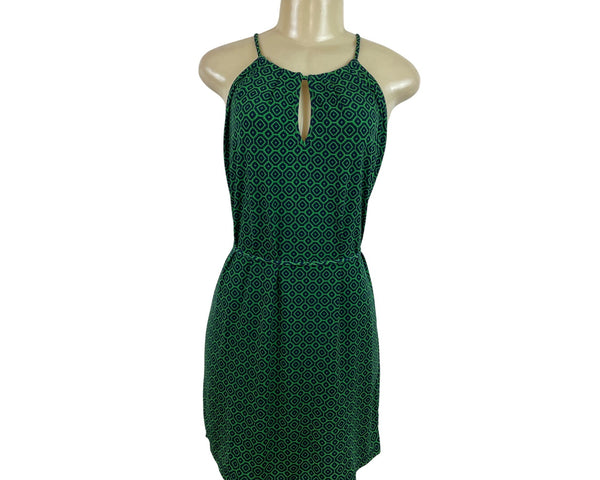 Banana Republic Women’s Green & Navy Sleeveless Geometric Print Mini Dress Sz SP