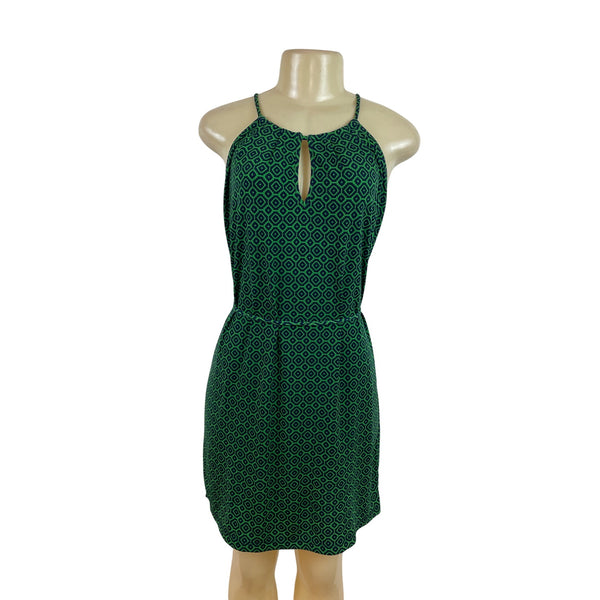 Banana Republic Women’s Green & Navy Sleeveless Geometric Print Mini Dress Sz SP