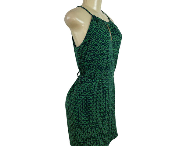 Banana Republic Women’s Green & Navy Sleeveless Geometric Print Mini Dress Sz SP