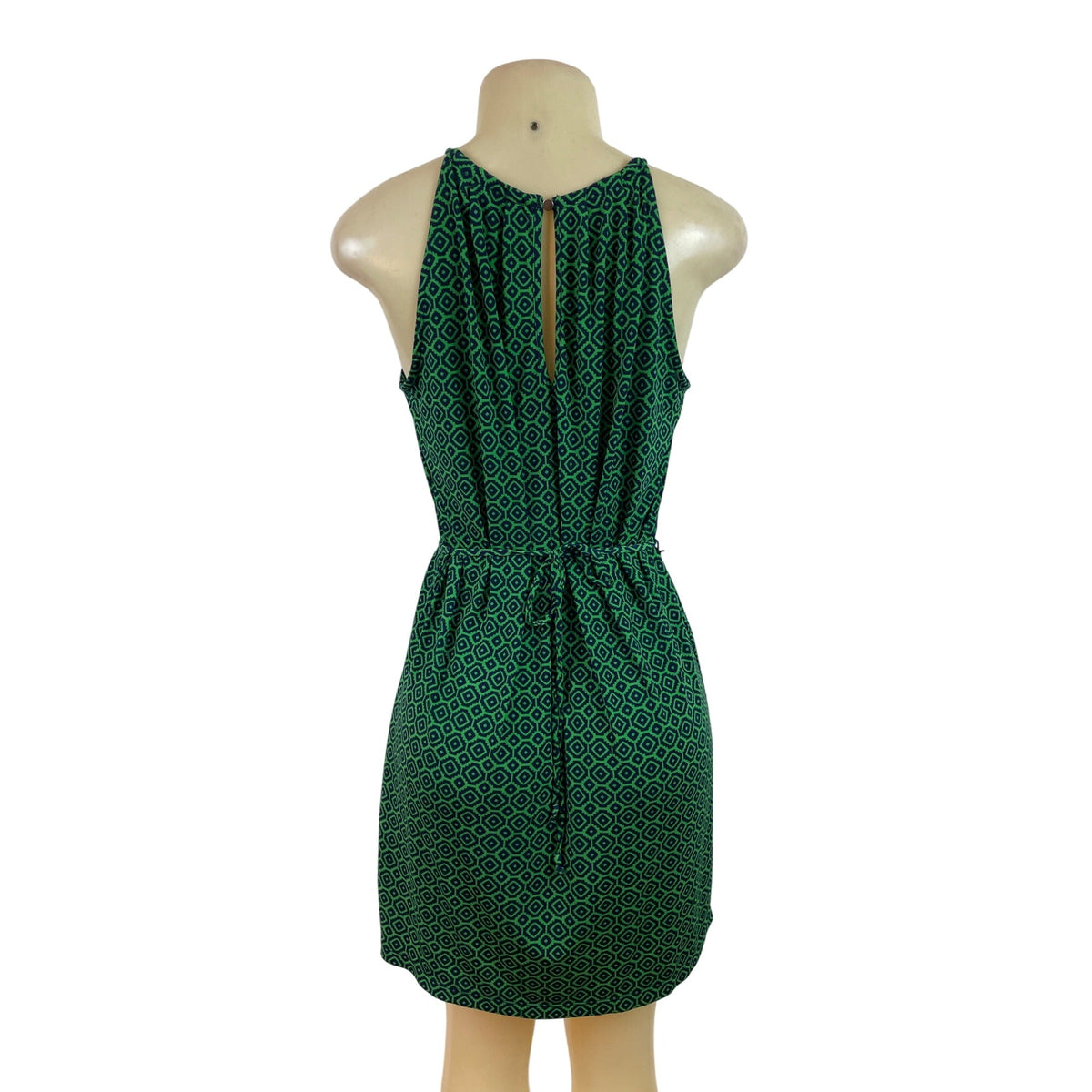 Banana Republic Women’s Green & Navy Sleeveless Geometric Print Mini Dress Sz SP