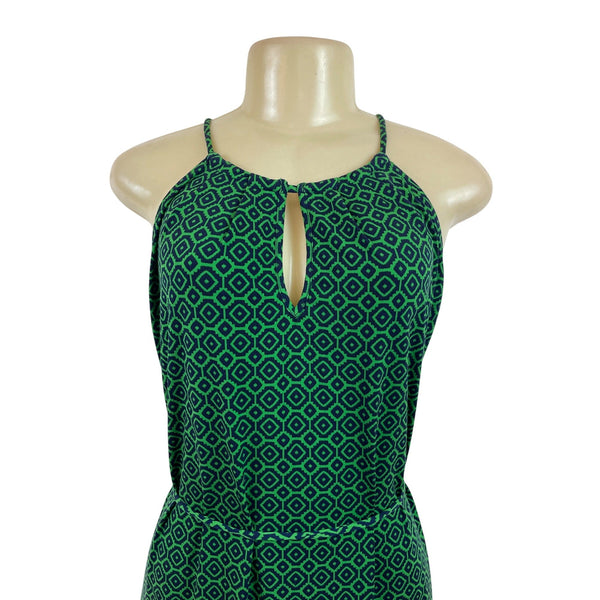 Banana Republic Women’s Green & Navy Sleeveless Geometric Print Mini Dress Sz SP