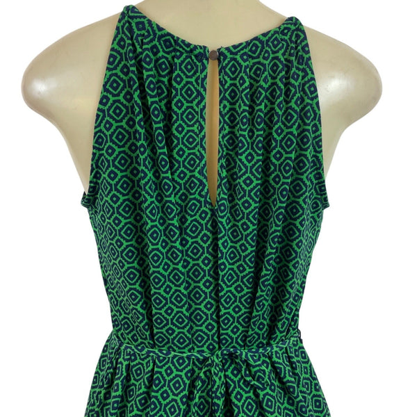 Banana Republic Women’s Green & Navy Sleeveless Geometric Print Mini Dress Sz SP