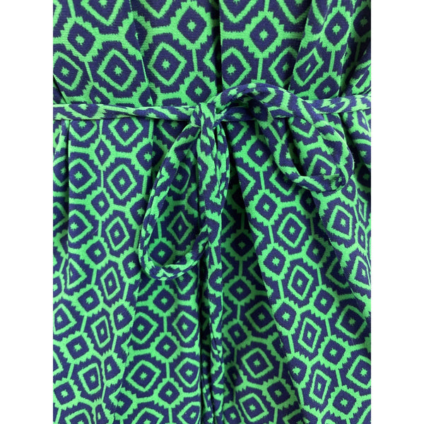 Banana Republic Women’s Green & Navy Sleeveless Geometric Print Mini Dress Sz SP