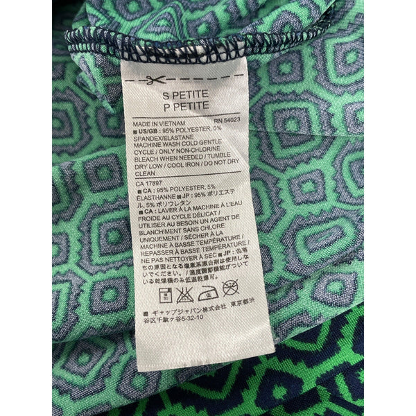 Banana Republic Women’s Green & Navy Sleeveless Geometric Print Mini Dress Sz SP