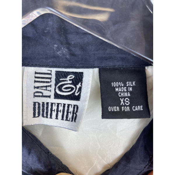 Paul Et Duffier Mens Multicolor Silk Button-Down Shirt Colorblock Design XS