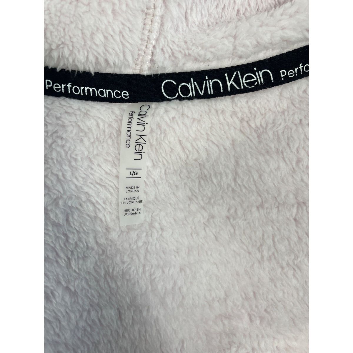 Calvin Klein Performance Light Pink Hoodie Zip Up Long Sleeve Sweater Sz L NWT