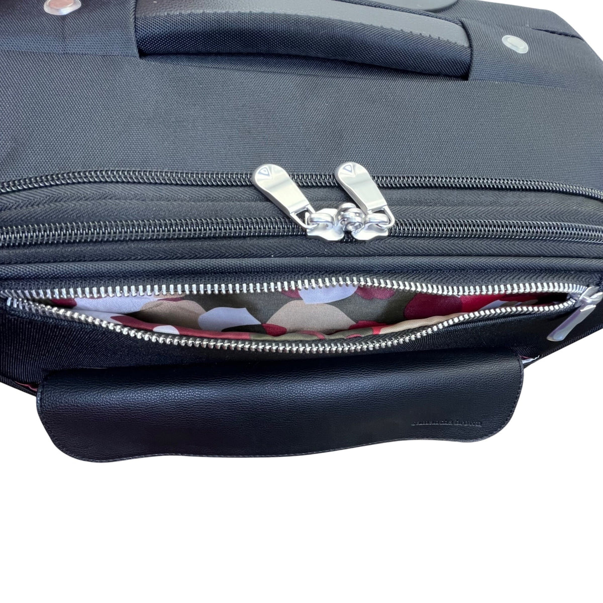 Samantha Brown Black With Leather Trim Expandable Wheels Spinner Luggage Size L