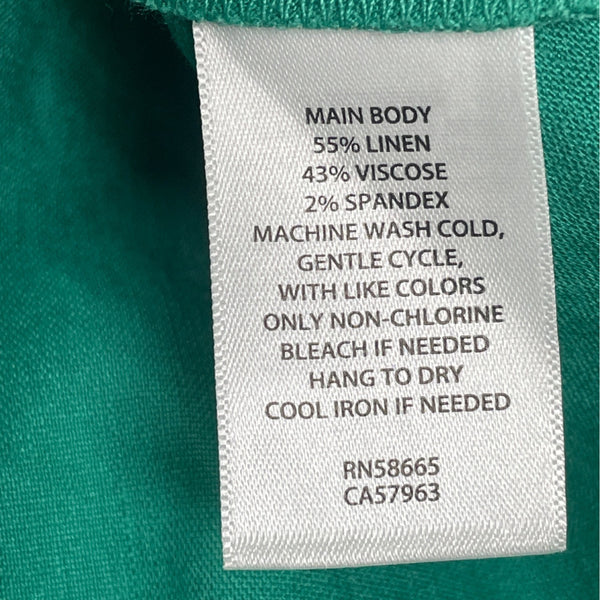 Chelsea 28 Green Women’s  Ruffled Sleeve Fit & Flare Button Front Dress Size S