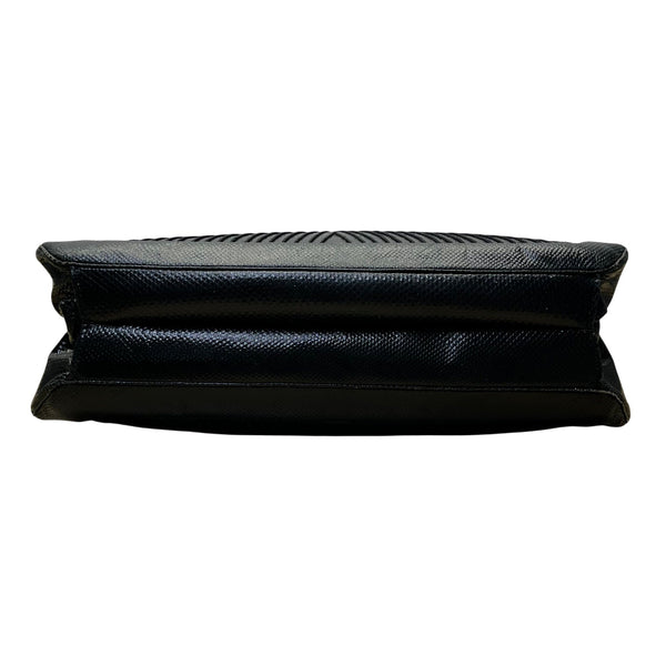 Vintage 80s Judith Leiber Black Snakeskin Leather Gold Hardware Shoulder Bag