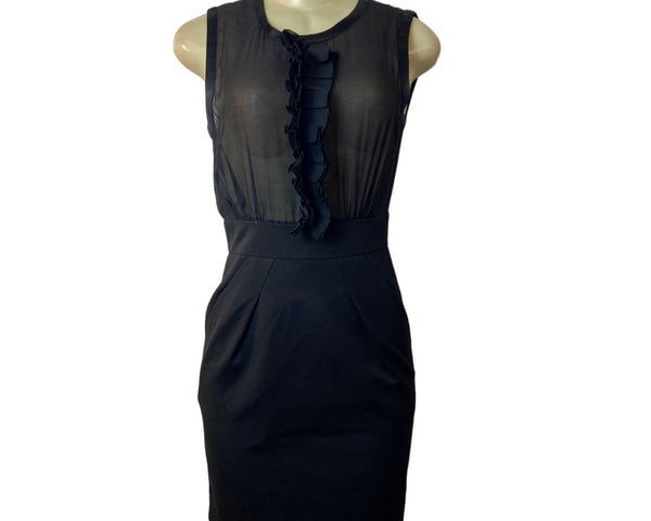 BCBG Maxazria Women's Black Sheath Dress Sz 2 (EUR 32)