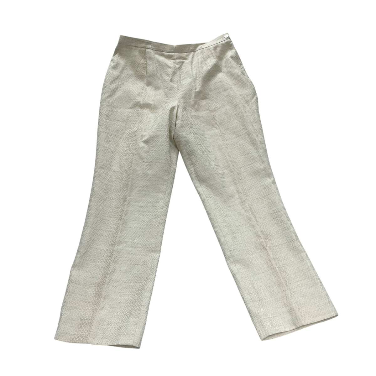 Louis Féraud Womens Cream Cotton & Rayon Pants Animal Print Size 16