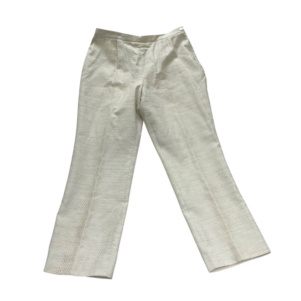 Louis Féraud Womens Cream Cotton & Rayon Pants Animal Print Size 16