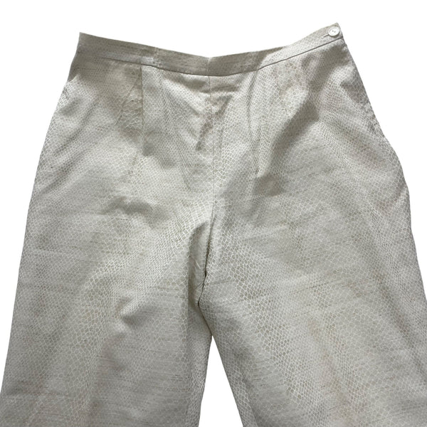 Louis Féraud Womens Cream Cotton & Rayon Pants Animal Print Size 16